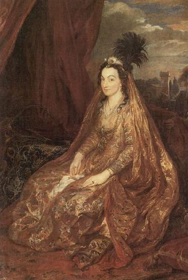 Dyck, Anthony van Portrat der Elisabeth oder Theresia Shirley in orientalischer Kleidung Germany oil painting art